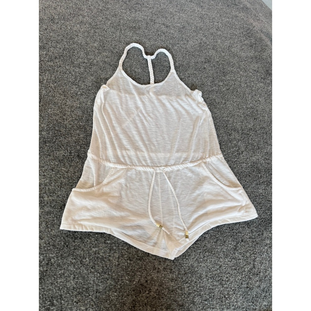 BECCA by Rebecca Virtue Breezy Basic White Romper Swim Cover-Up SZ M - Picture 5 of 13